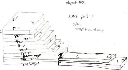 Figure 9: diagram for first set of stairs and its dimensions