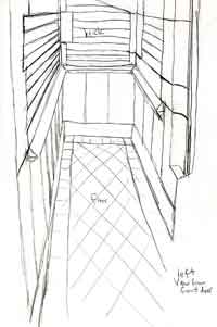 Figure 3: perspective drawing of original site -- left view from front door