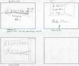 Figure 13: the story board used for the scripting of the animation
